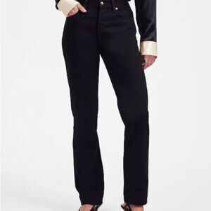 Alexa Chung X Madewell High Rise Straight Jeans Black Outridge Wash Size 26 NWT